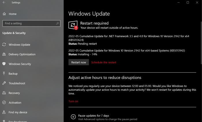 微软 Windows 10 Build 19044.1706（KB5013942）正式版发布