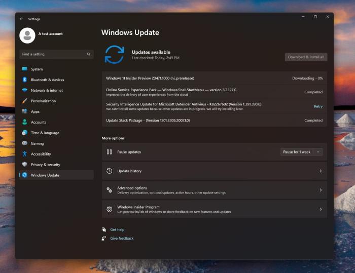 微软推送 Windows 11 在线服务体验包测试更新，升级 Windows 开始菜单
