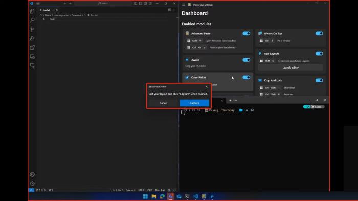 Windows 11 PowerToys workspaces