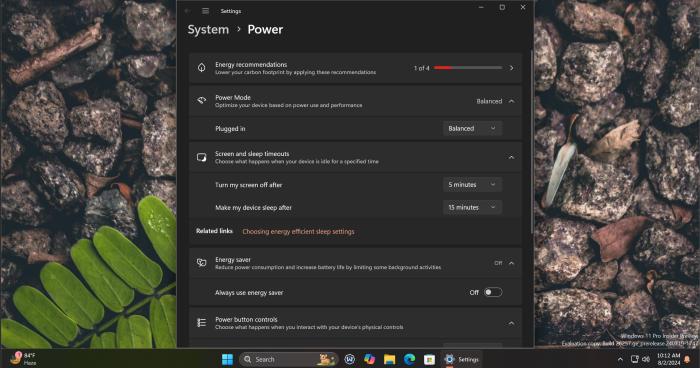 Windows 11 Energy Saver