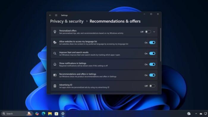 Windows 11 Settings will let you easily manage Recommendation & Offers Windows 11 Settings will let you easily manage Recommendation & Offers