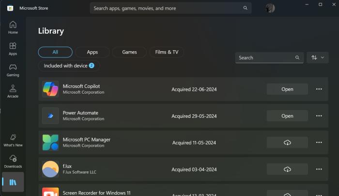 Microsoft Store Library