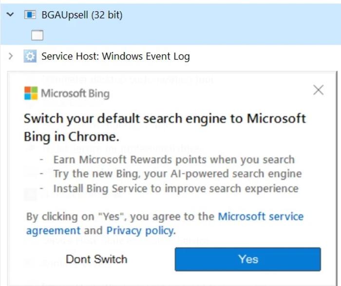 Bing upsell