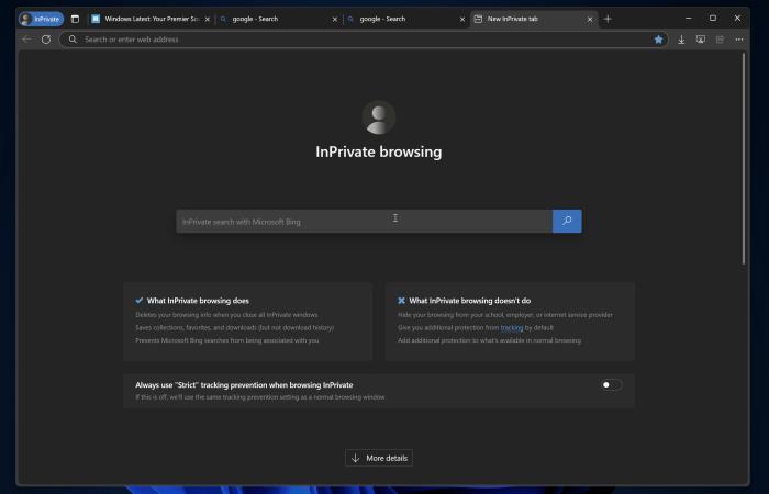 Bing when searching Chrome