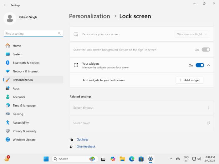 Lock Screen Widgets customization