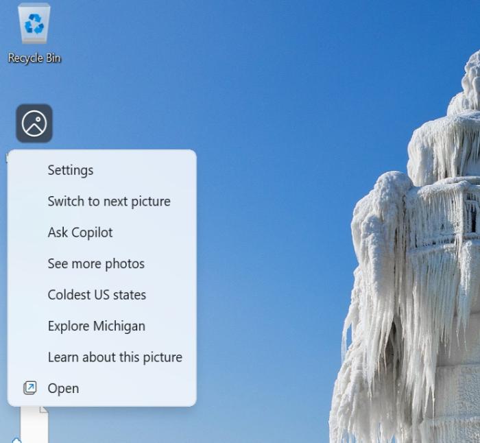 windows spotlight new context menu