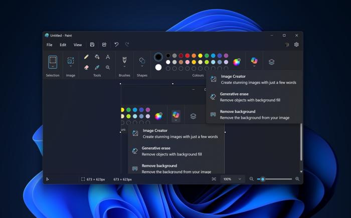 Paint Copilot button on Windows 11