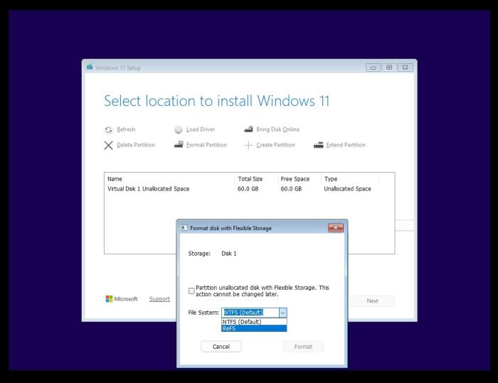 Windows Setup ReFS