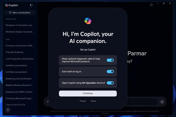 Copilot app new native