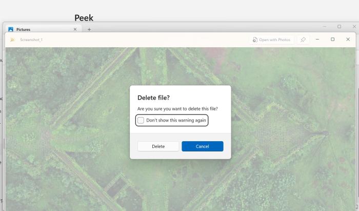 delete file support in peek tool power toys