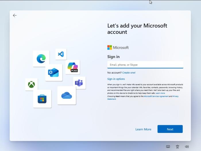 Let's add your Microsoft account