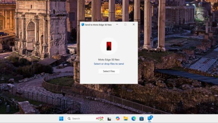 Share window from Send file button in Start menu Share window from Send file button in Start menu