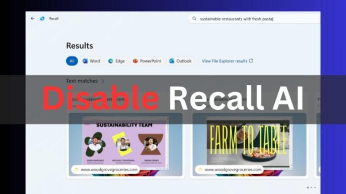 Disable and remove Recall AI from Windows 11 Disable and remove Recall AI from Windows 11