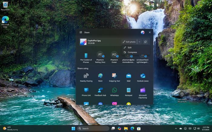 Windows 11 KB5055629 adds Android Send File to the Start menu, improves File
Explorer