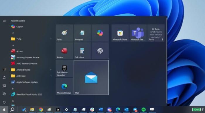 Windows 10 Start menu Effect