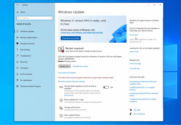 Windows 10 ESU enroll