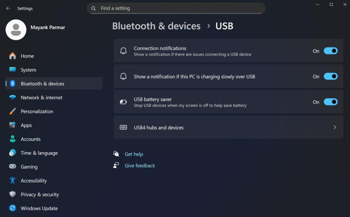 Windows 11 USB Connections