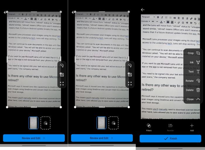 Microsoft Lens 在 iOS 和 Android 上已退役，将于 3 月 9 日停止服务